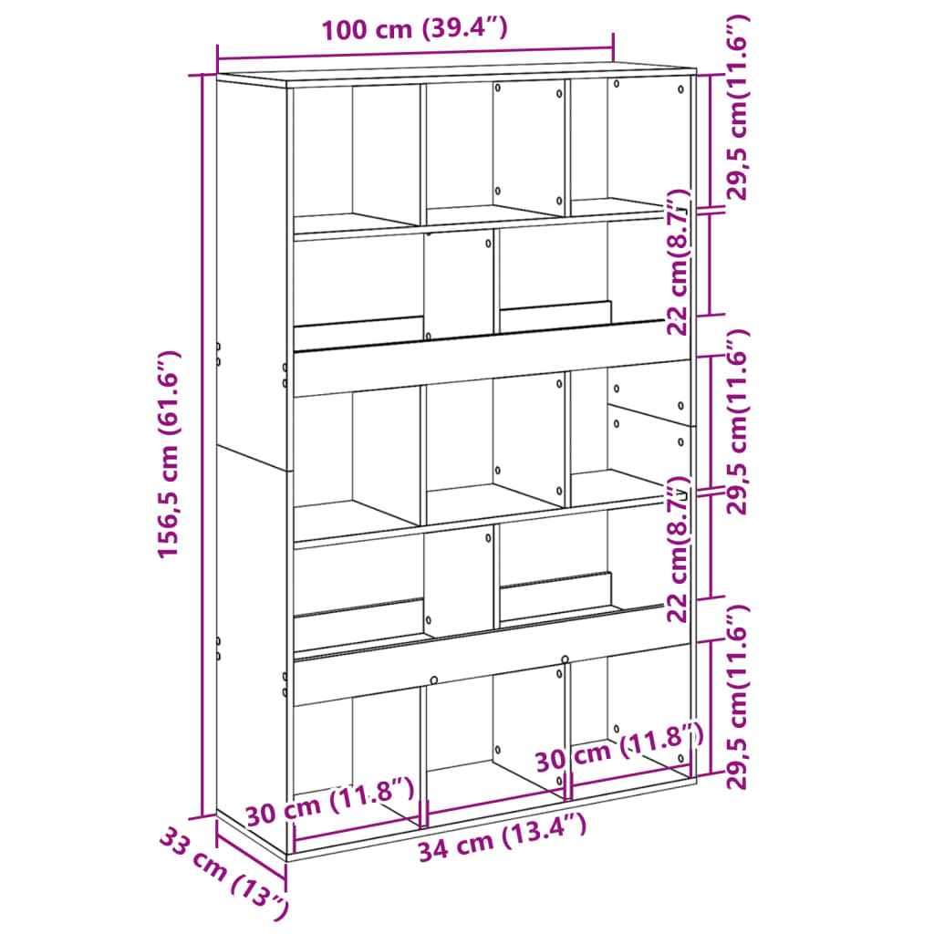 Sobna pregrada boja hrasta 100x33x156,5 cm konstruirano drvo