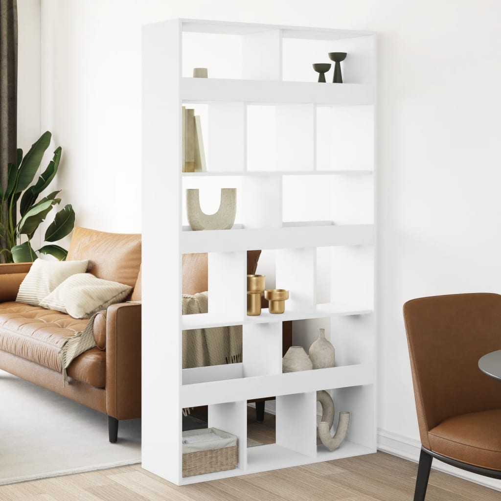 Sobna pregrada bijela 100 x 33 x 187,5 cm konstruirano drvo