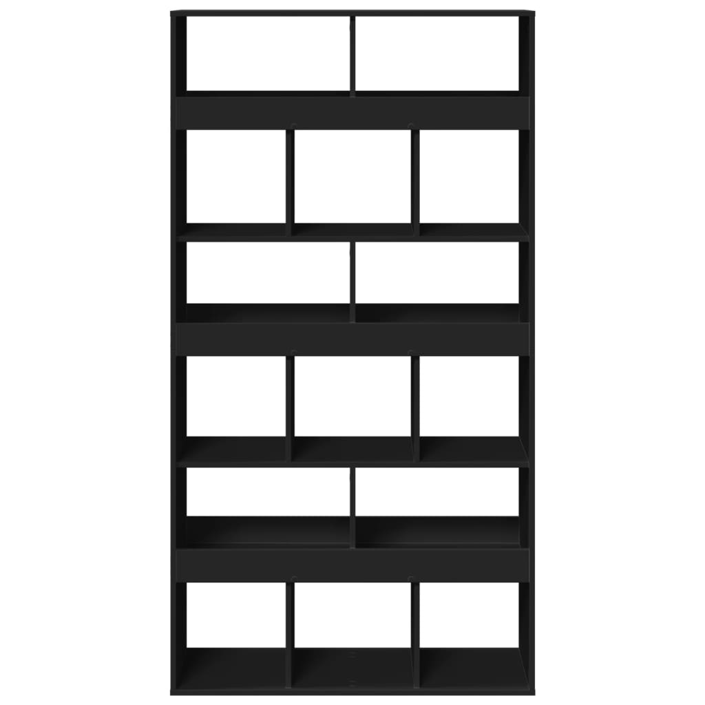 Sobna pregrada crna 100 x 33 x 187,5 cm konstruirano drvo