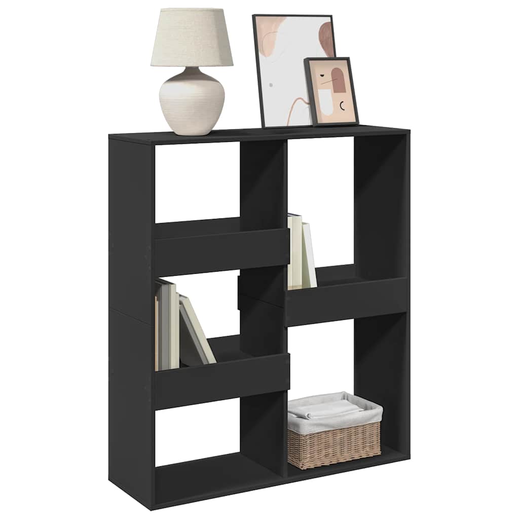 Sobna pregrada crna 100x33x115 cm konstruirano drvo