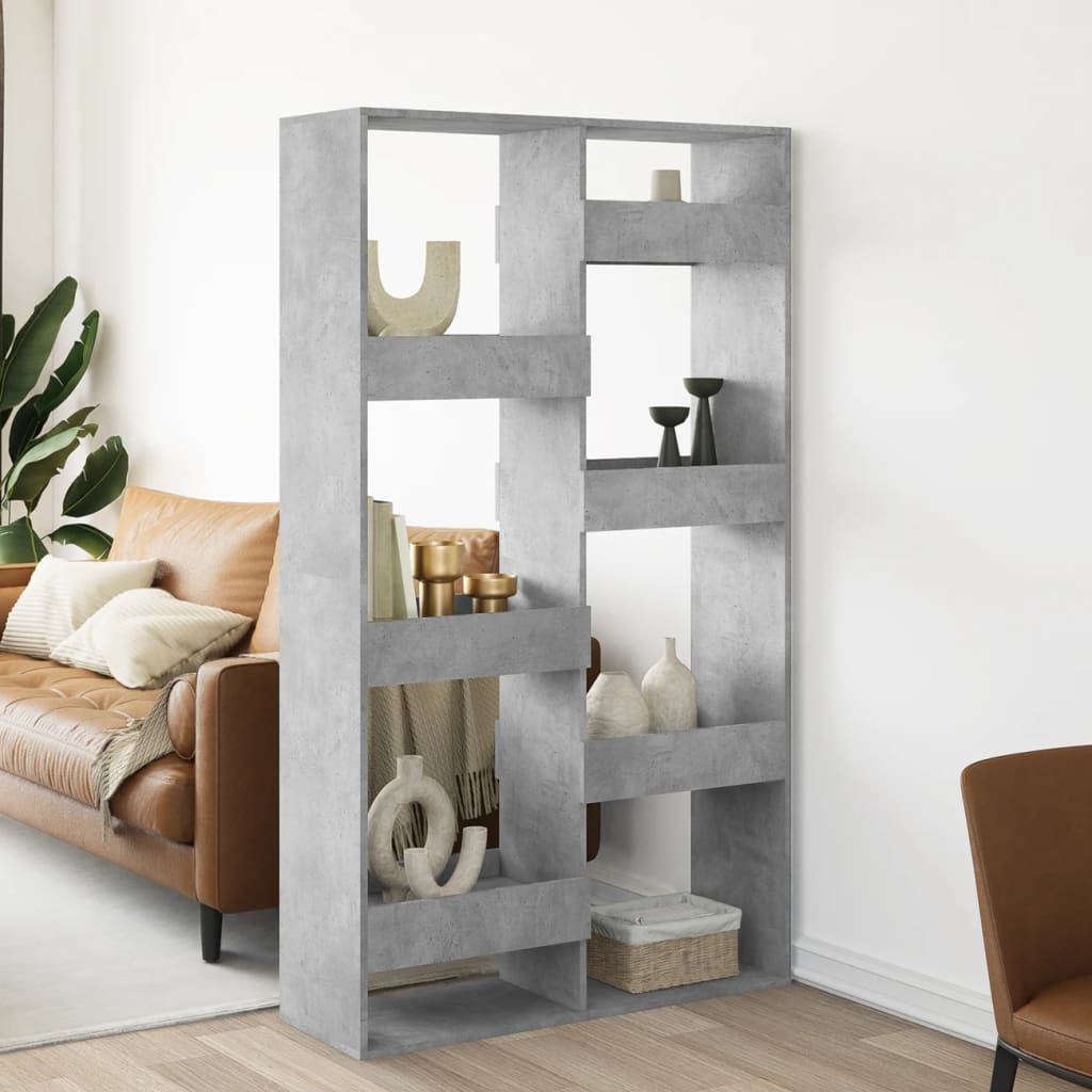 Sobna pregrada boja betona 100x33x175 cm konstruirano drvo