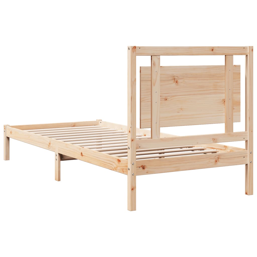 Dugi okvir kreveta bez madraca bijeli 100 x 210 cm masivno drvo