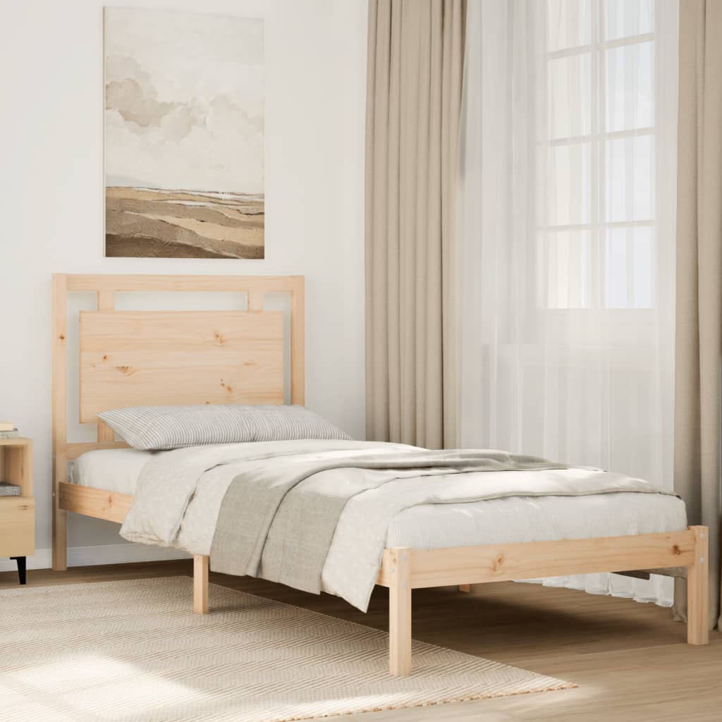Dugi okvir kreveta bez madraca bijeli 100 x 210 cm masivno drvo