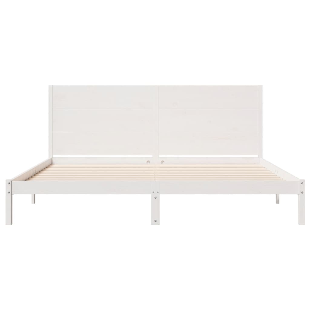 Dugi okvir kreveta bez madraca bijeli 180 x 210 cm masivno drvo
