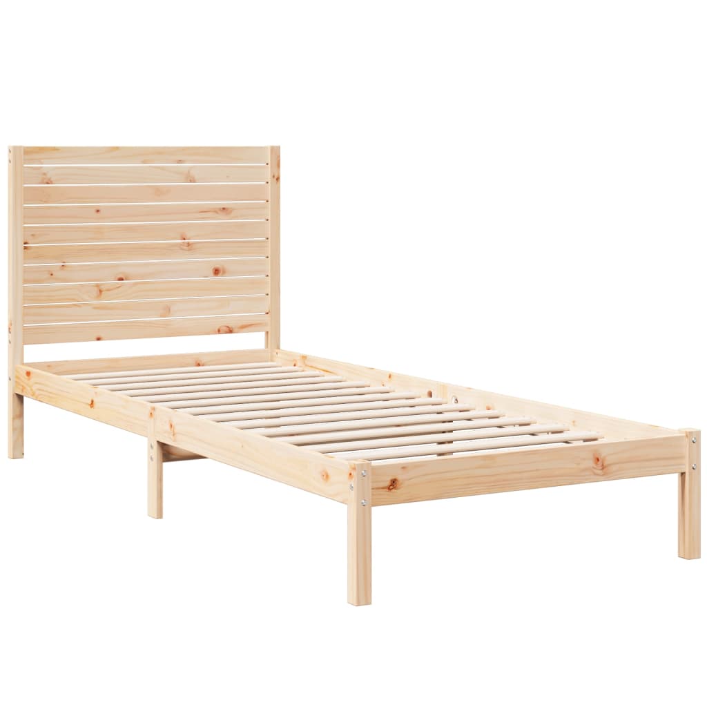 Dugi okvir kreveta bez madraca bijeli 100 x 210 cm masivno drvo
