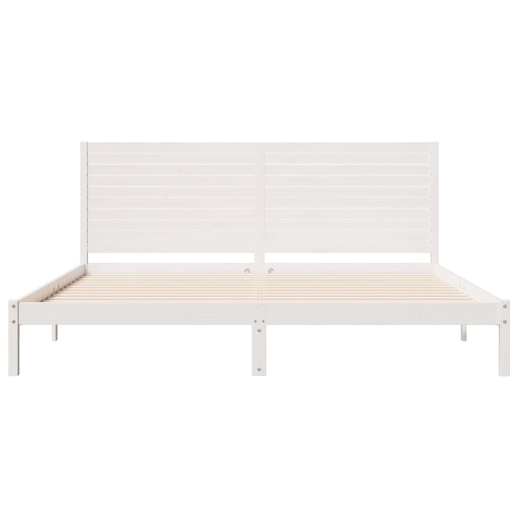 Dugi okvir kreveta bez madraca bijeli 180 x 210 cm masivno drvo