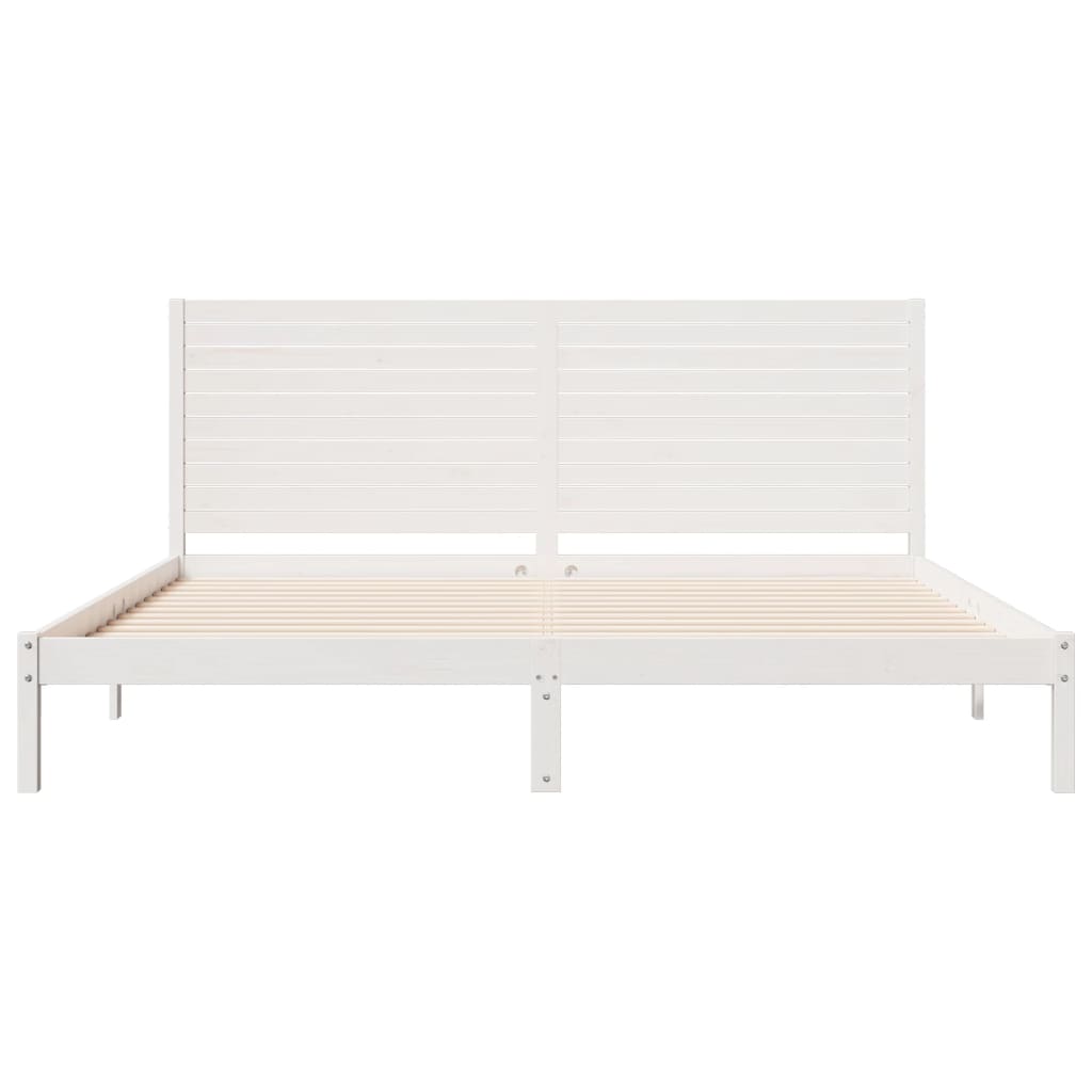 Dugi okvir kreveta bez madraca bijeli 180 x 220 cm masivno drvo