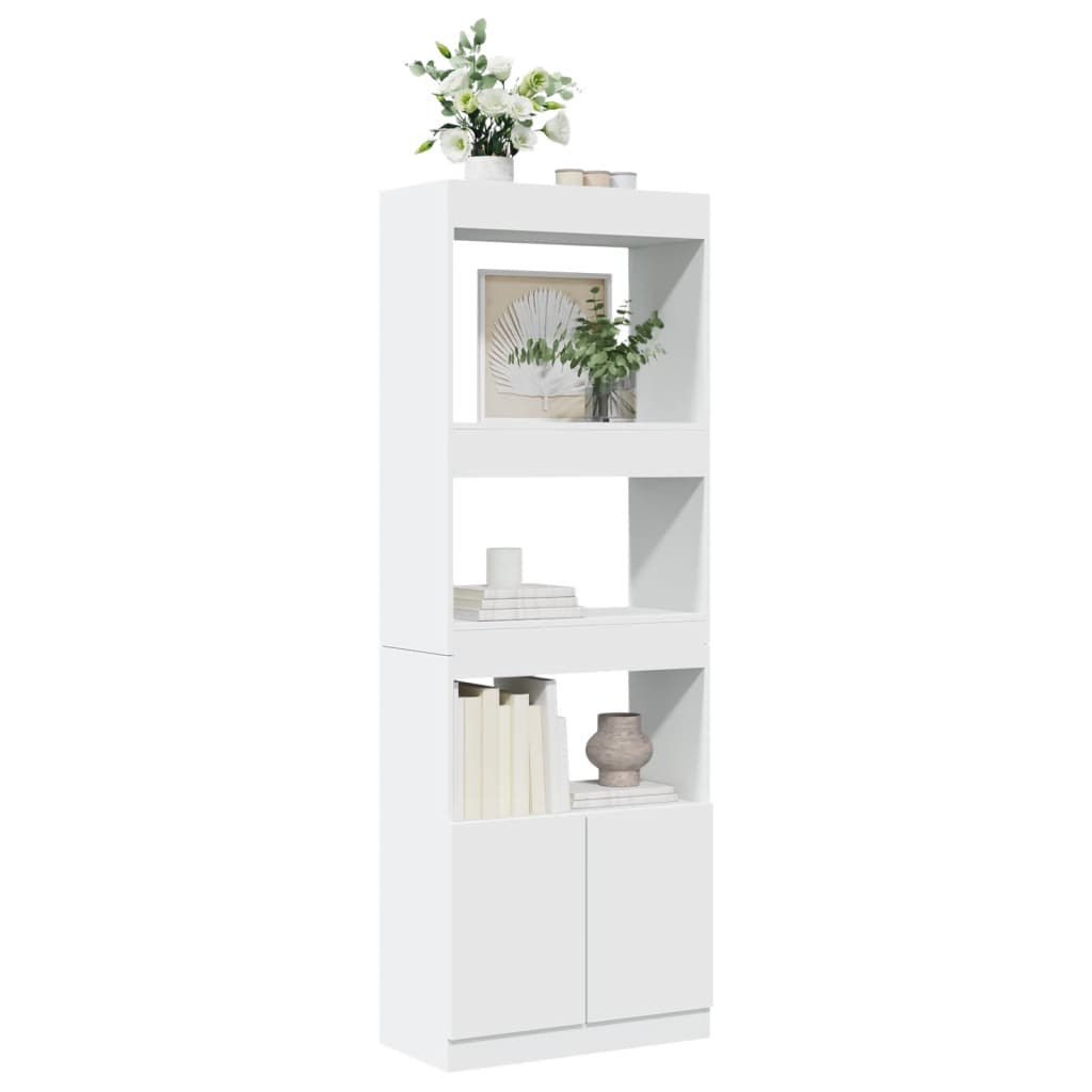 Visoka komoda bijela 63x33x180 cm od konstruiranog drva