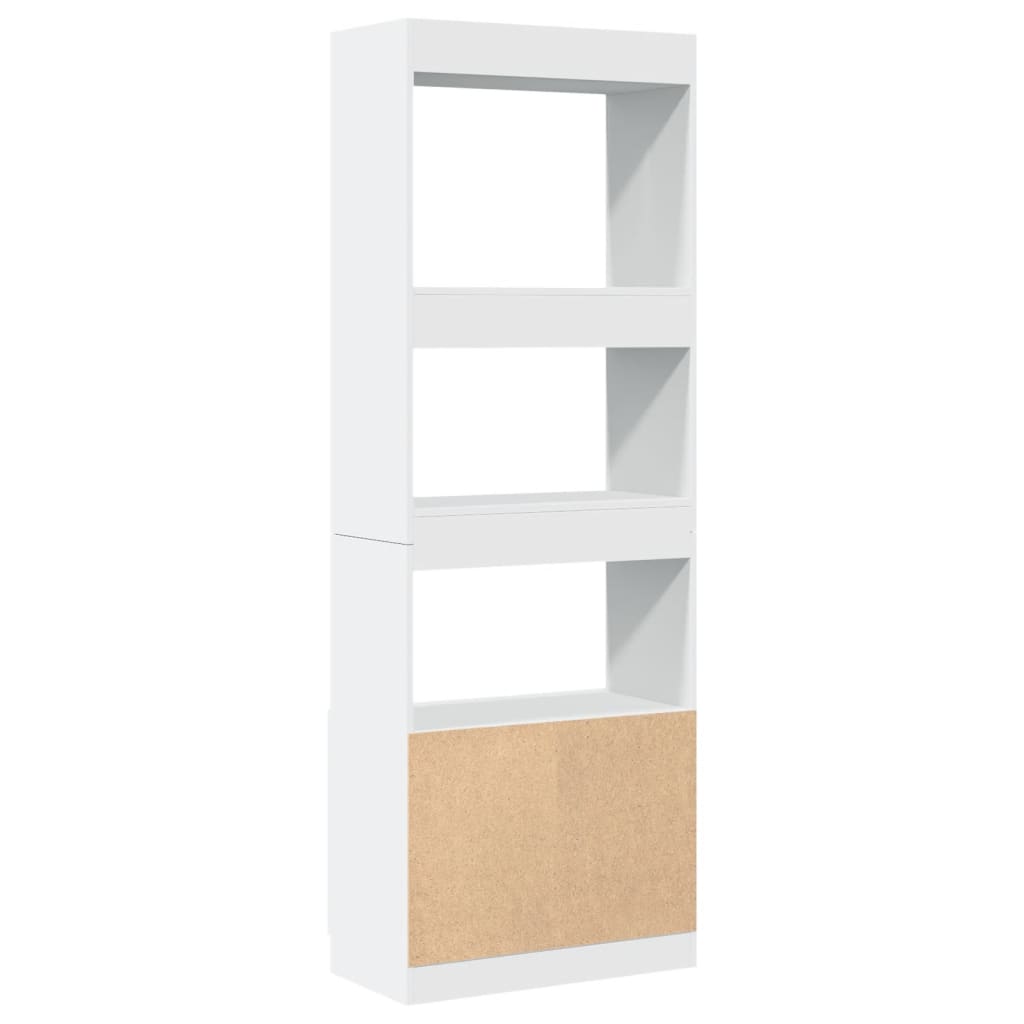 Visoka komoda bijela 63x33x180 cm od konstruiranog drva