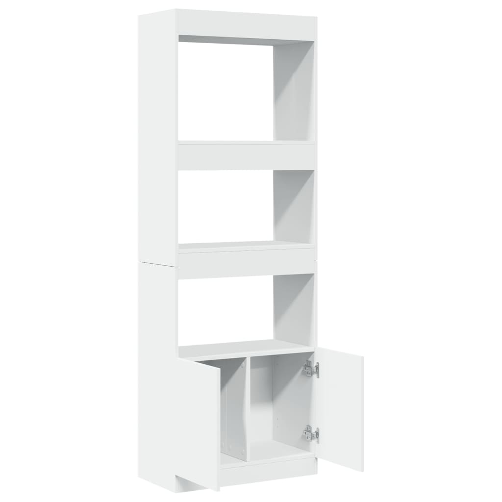 Visoka komoda bijela 63x33x180 cm od konstruiranog drva