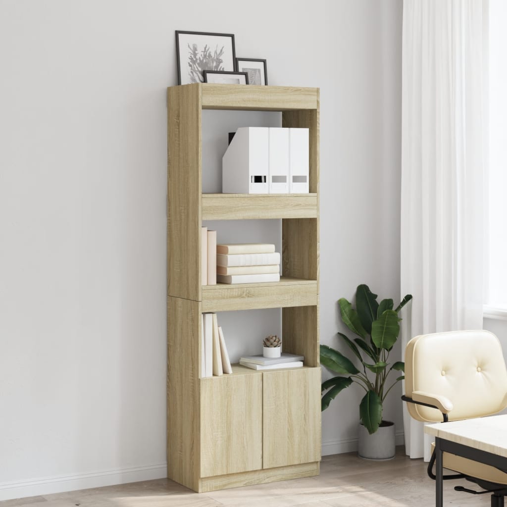 Visoka komoda boja hrasta sonome 63x33x180 cm konstruirano drvo