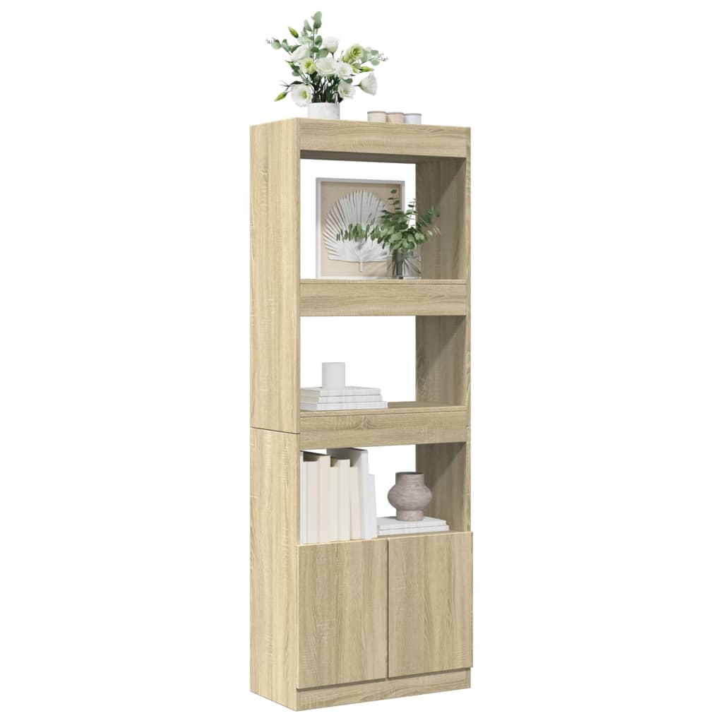 Visoka komoda boja hrasta sonome 63x33x180 cm konstruirano drvo