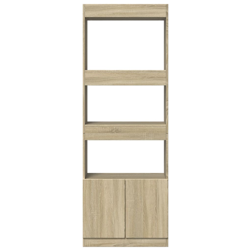 Visoka komoda boja hrasta sonome 63x33x180 cm konstruirano drvo
