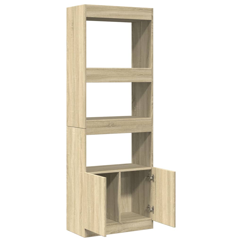Visoka komoda boja hrasta sonome 63x33x180 cm konstruirano drvo