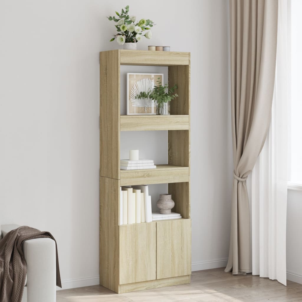 Visoka komoda boja hrasta sonome 63x33x180 cm konstruirano drvo