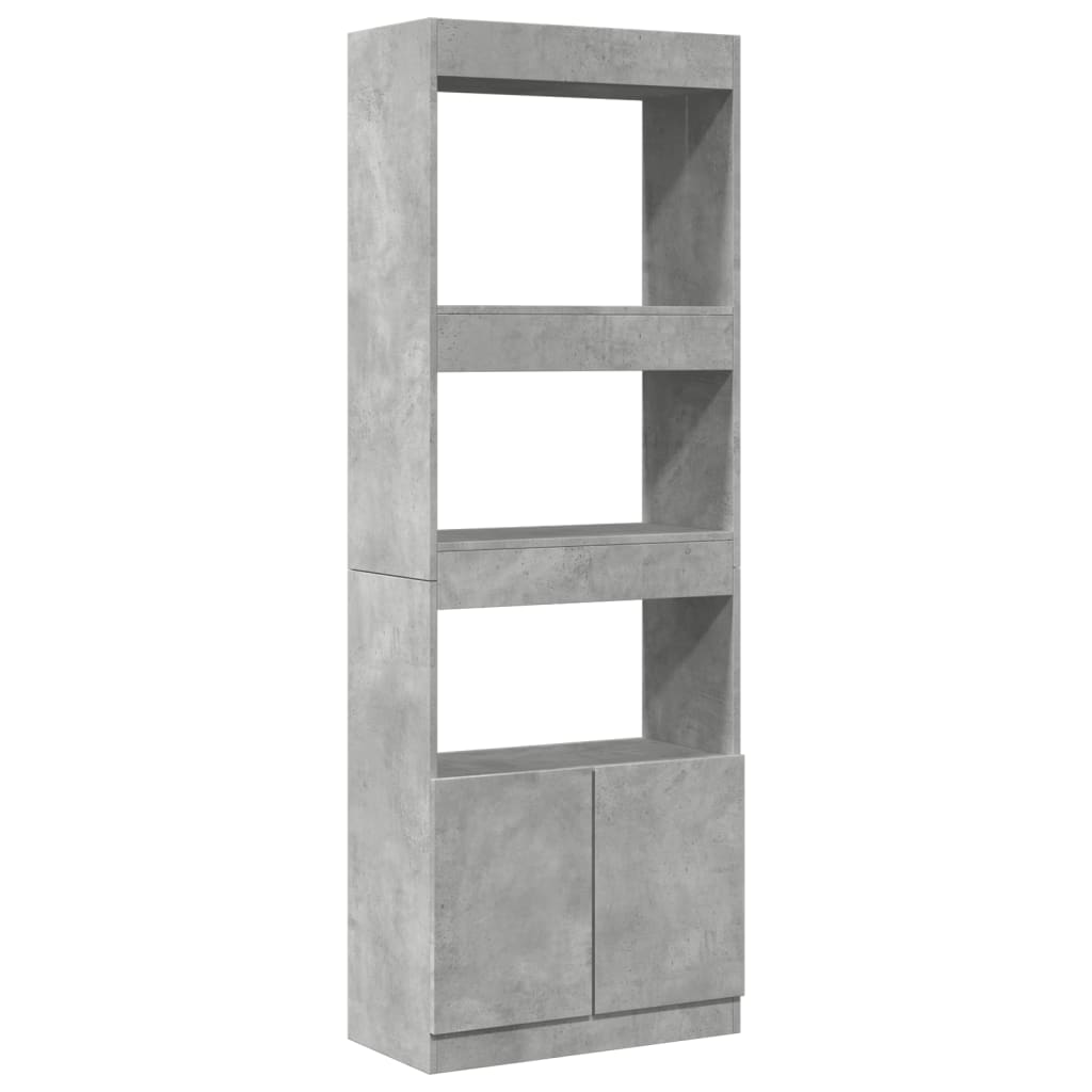 Visoka komoda siva boja betona 63x33x180 cm konstruirano drvo