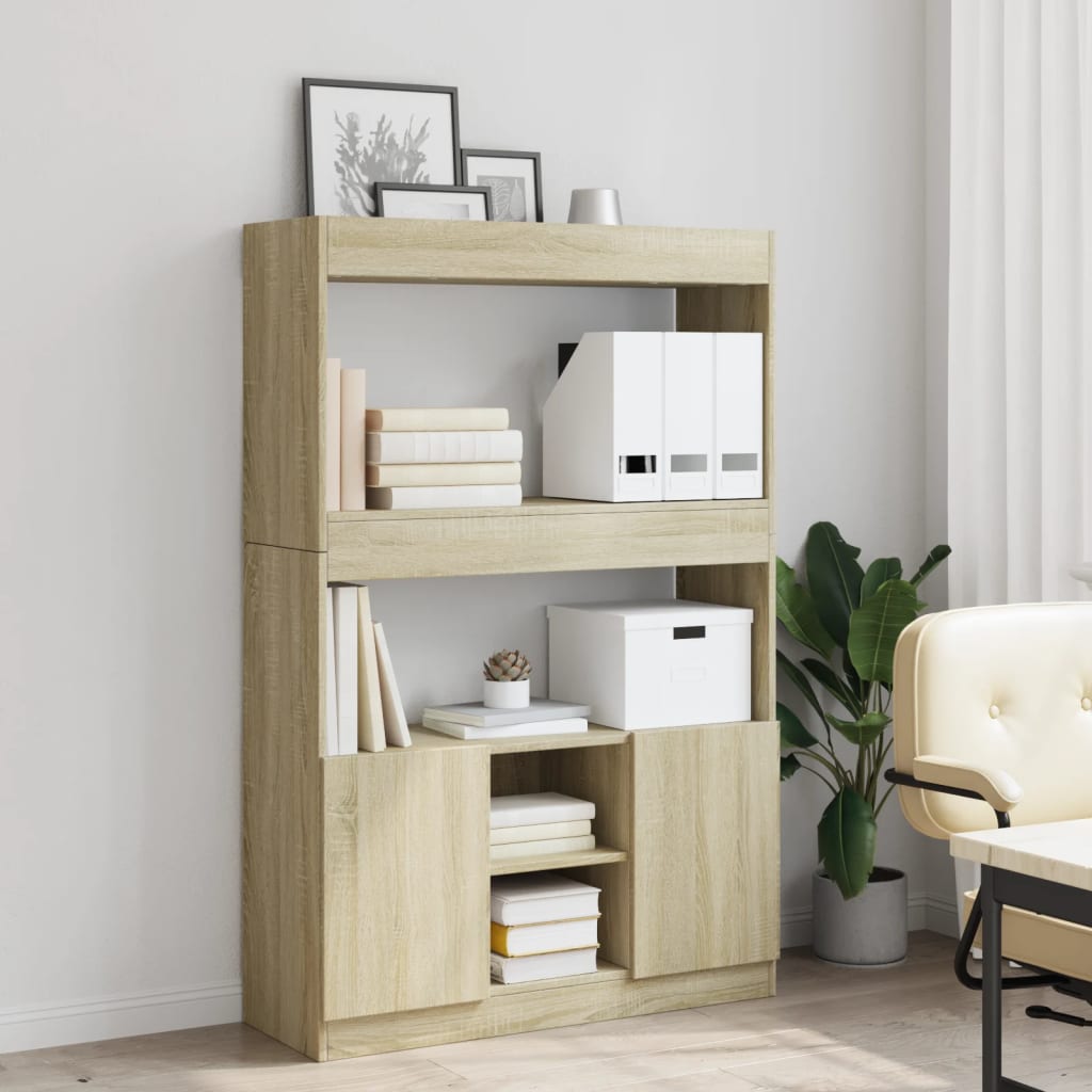 Visoka komoda hrasta sonome 92x33x140 cm od konstruiranog drva