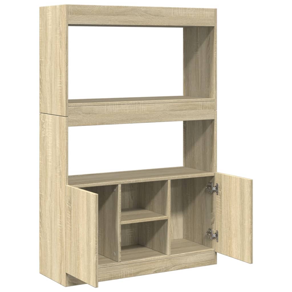 Visoka komoda hrasta sonome 92x33x140 cm od konstruiranog drva