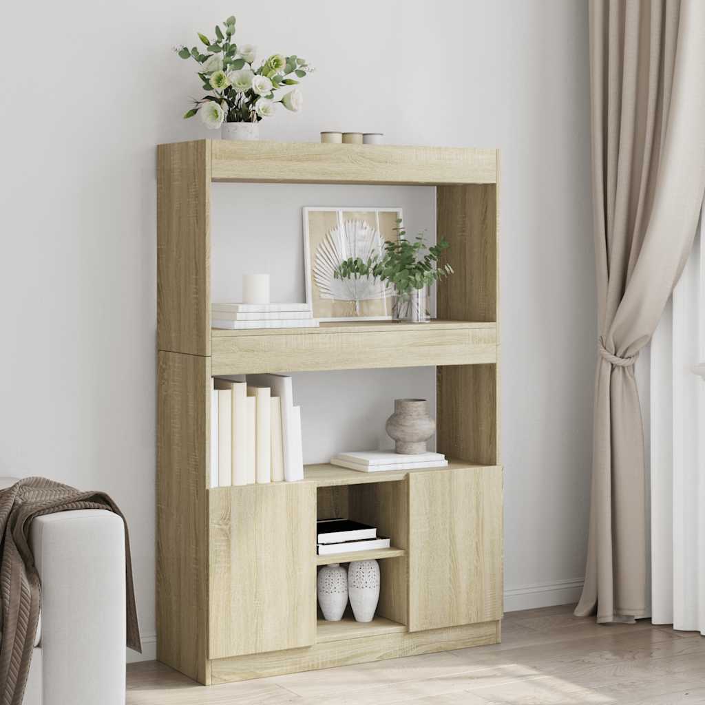 Visoka komoda hrasta sonome 92x33x140 cm od konstruiranog drva