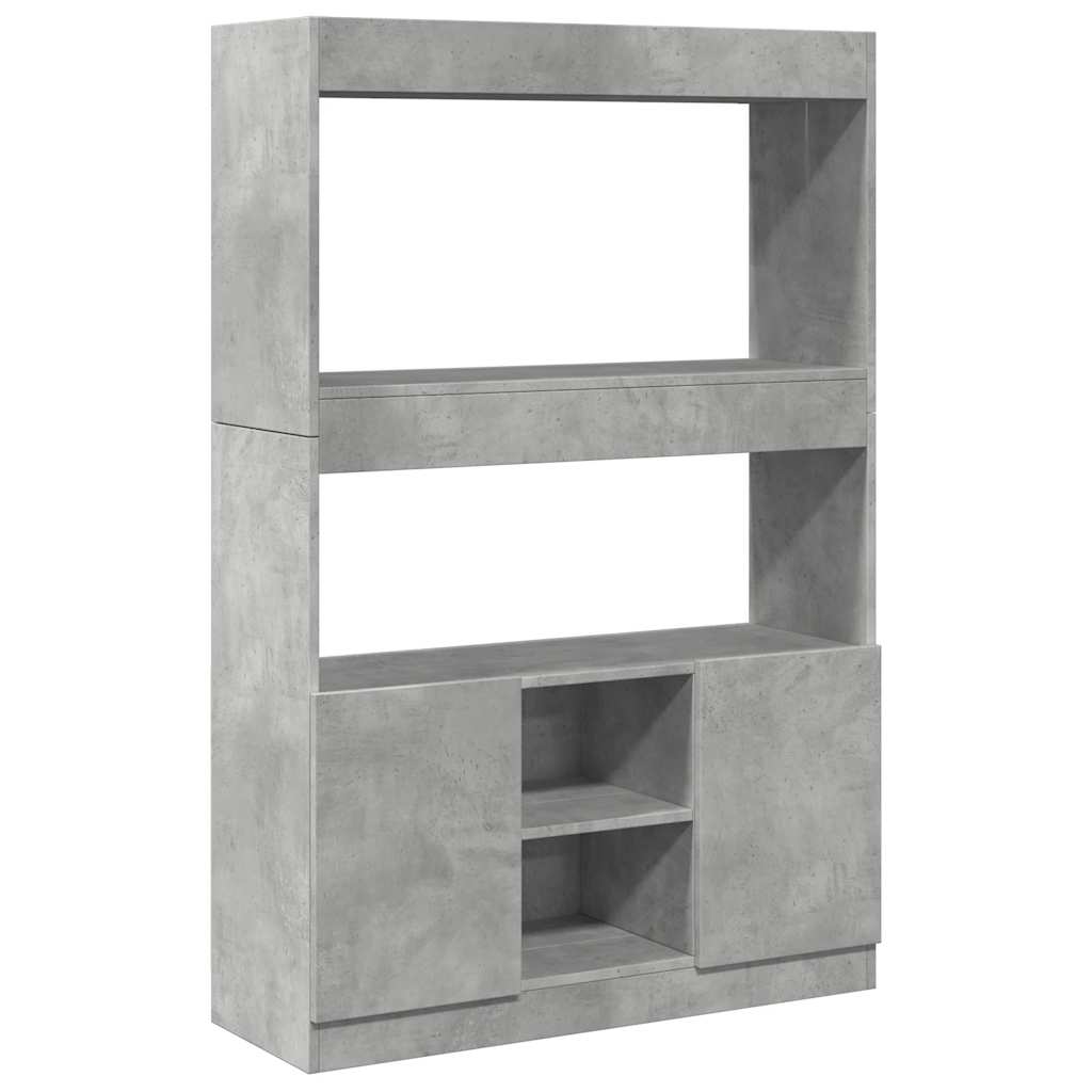 Visoka komoda boja betona 92x33x140 cm od konstruiranog drva