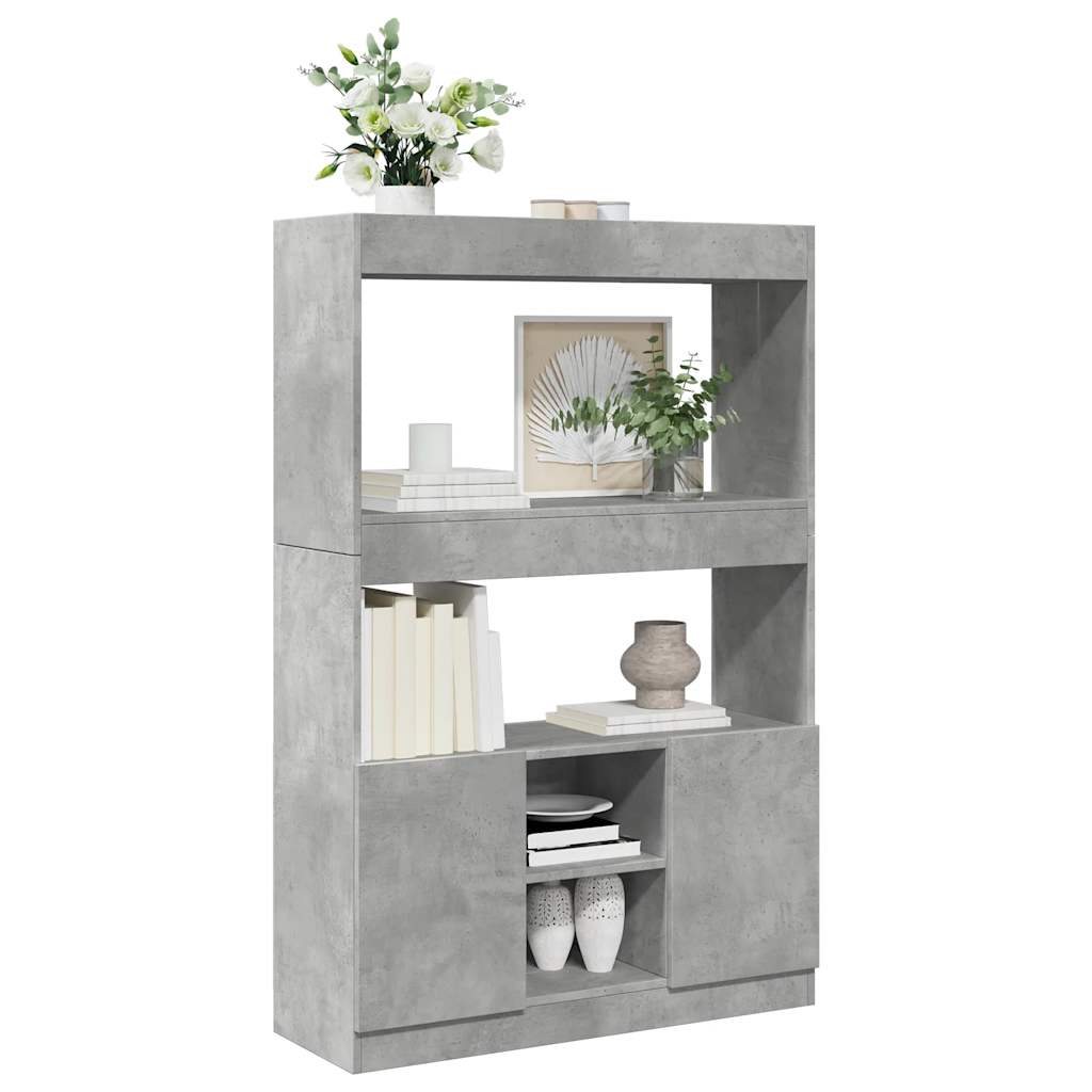Visoka komoda boja betona 92x33x140 cm od konstruiranog drva