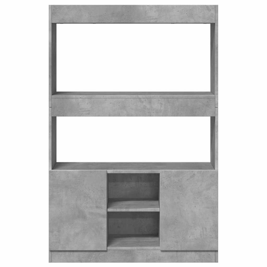 Visoka komoda boja betona 92x33x140 cm od konstruiranog drva
