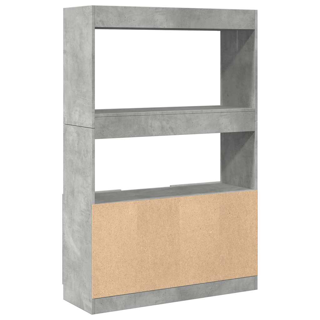 Visoka komoda boja betona 92x33x140 cm od konstruiranog drva