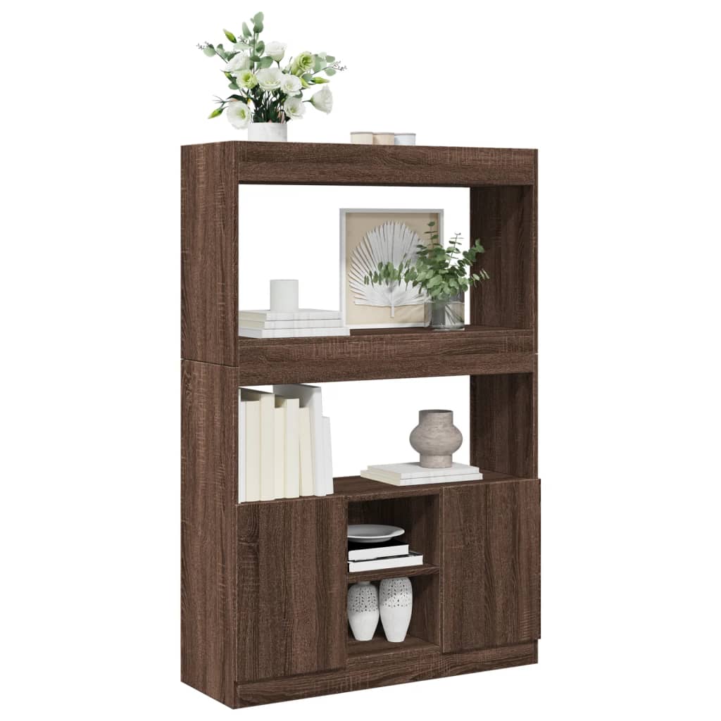Visoka komoda boja hrasta 92x33x140 cm od konstruiranog drva