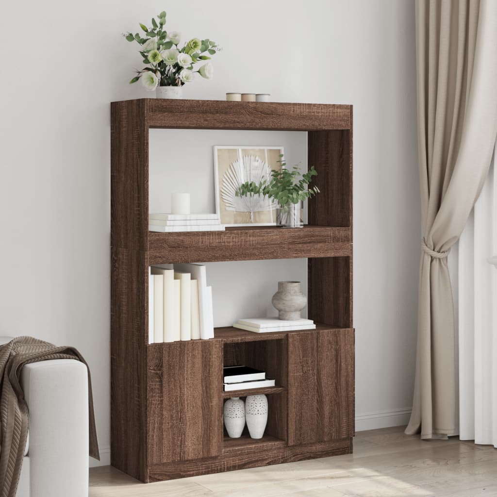 Visoka komoda boja hrasta 92x33x140 cm od konstruiranog drva