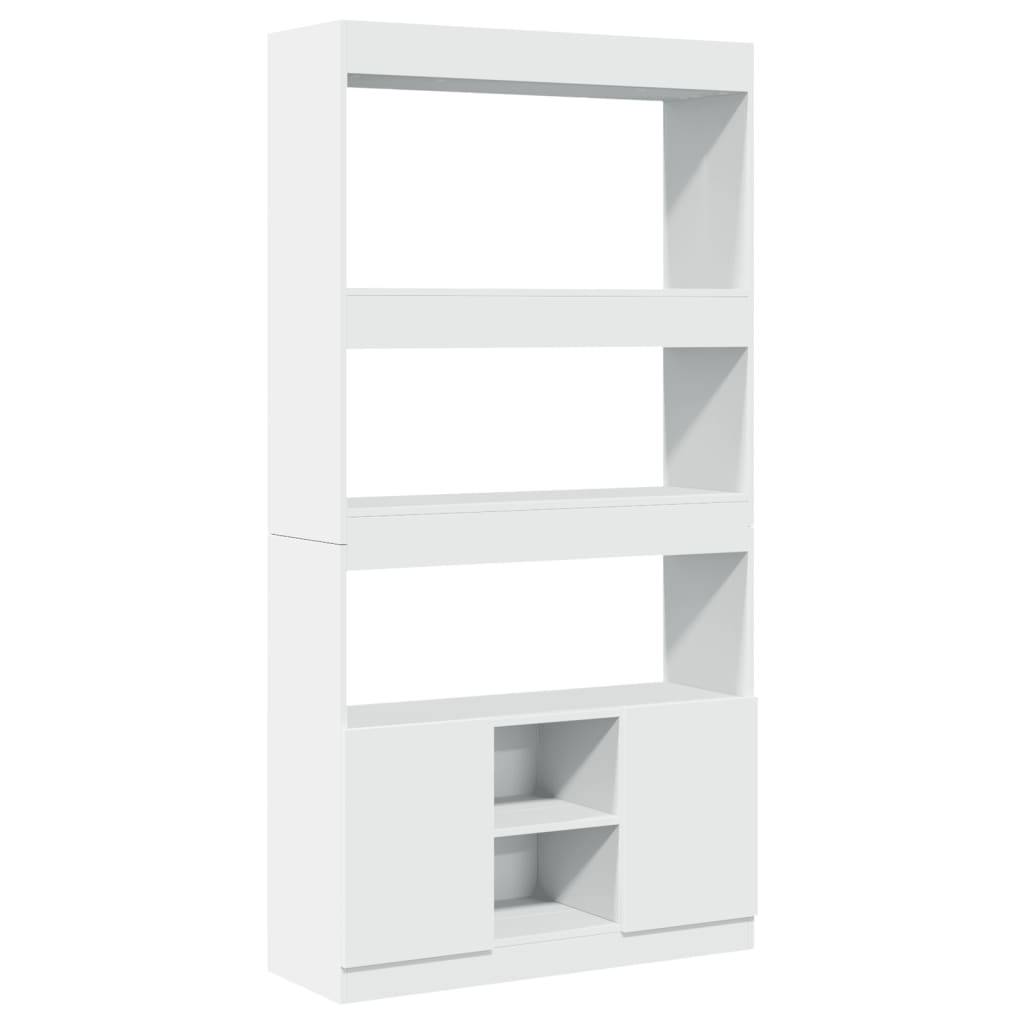 Visoka komoda bijela 92 x 33 x 180 cm od konstruiranog drva