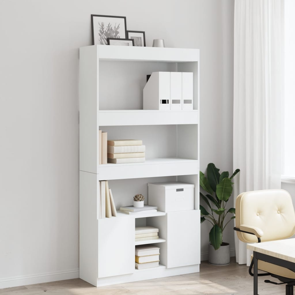 Visoka komoda bijela 92 x 33 x 180 cm od konstruiranog drva