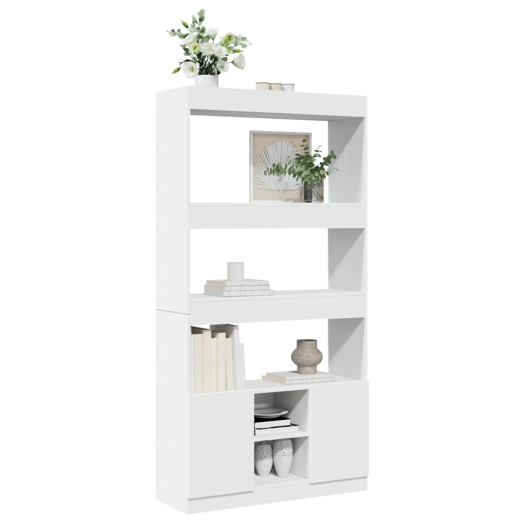Visoka komoda bijela 92 x 33 x 180 cm od konstruiranog drva