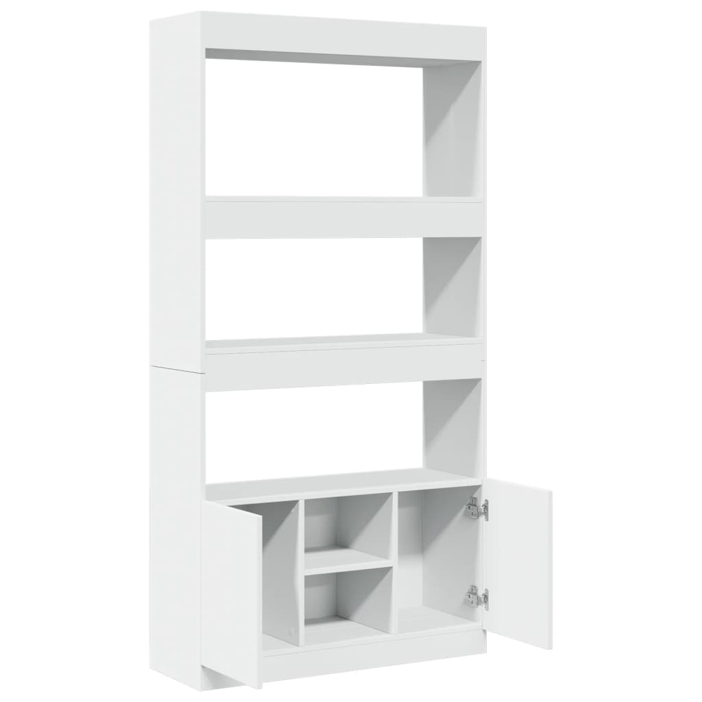 Visoka komoda bijela 92 x 33 x 180 cm od konstruiranog drva