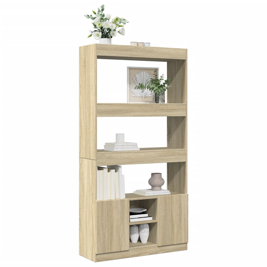 Visoka komoda boja hrasta sonome 92x33x180cm konstruirano drvo
