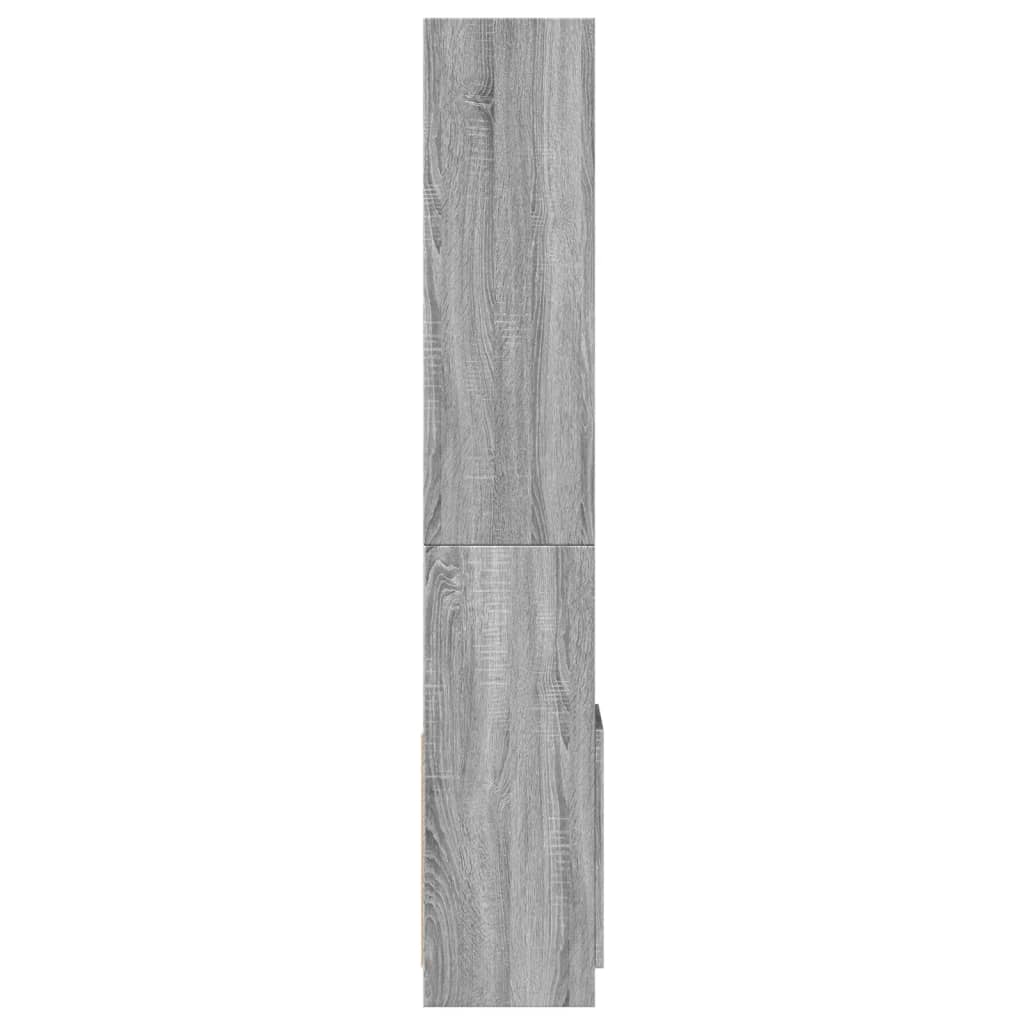 Visoka komoda siva boja hrasta 92x33x180 cm konstruirano drvo