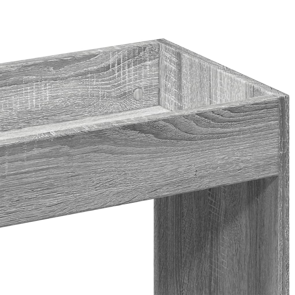 Visoka komoda siva boja hrasta 92x33x180 cm konstruirano drvo