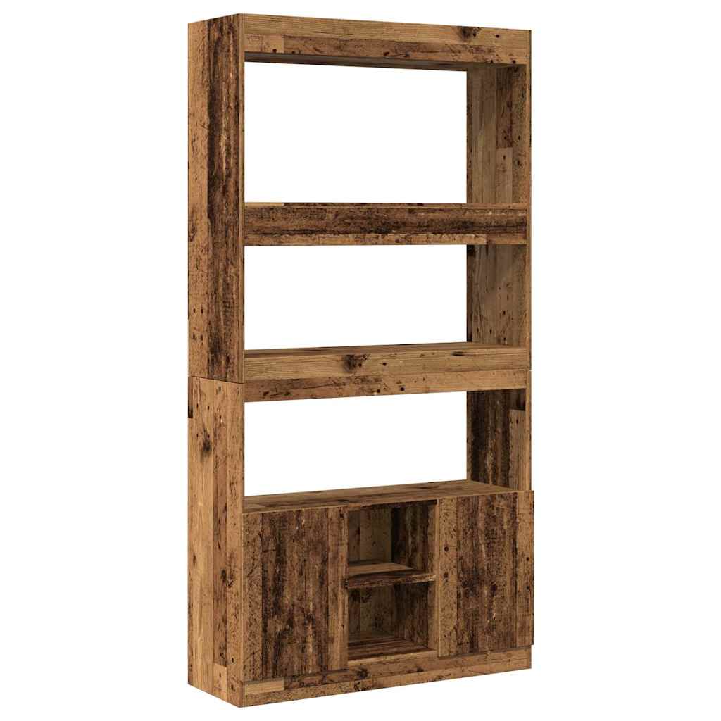 Visoka komoda boja staro drvo 92x33x180 cm konstruirano drvo
