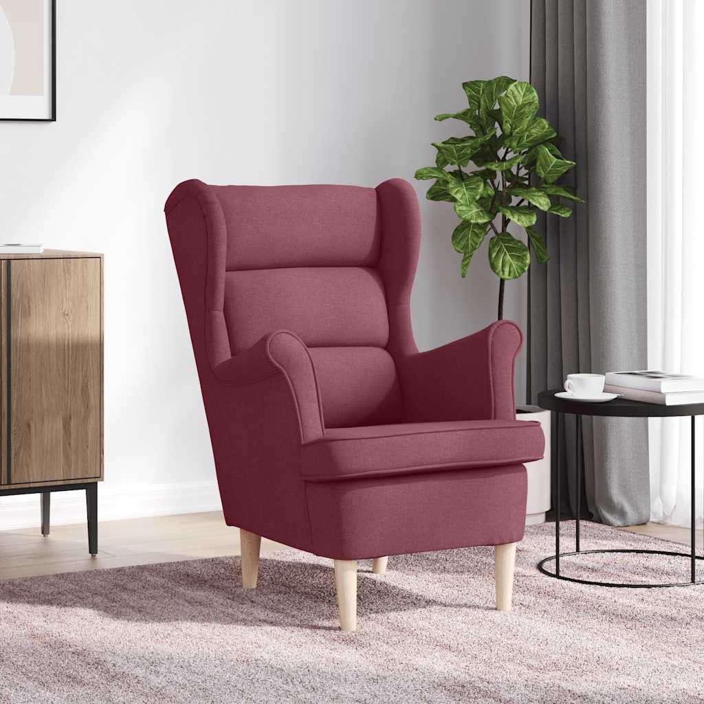 Fotelja crvena boja vina 74x84x100 cm od tkanine