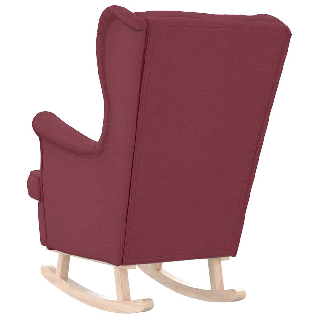 Stolica za ljuljanje 74x90x102 cm od tkanine crvena boja vina