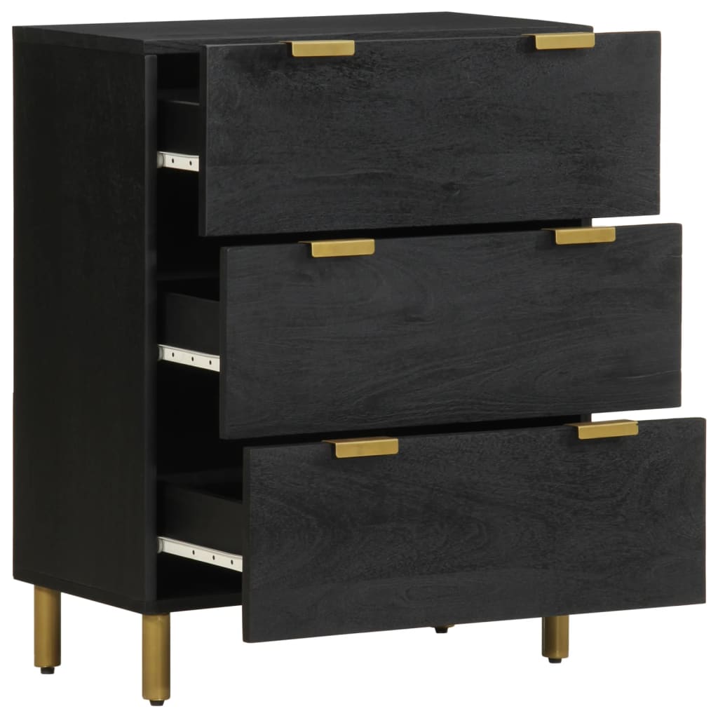Komoda 2 kom crna 60 x 33 x 75 cm konstruirano drvo