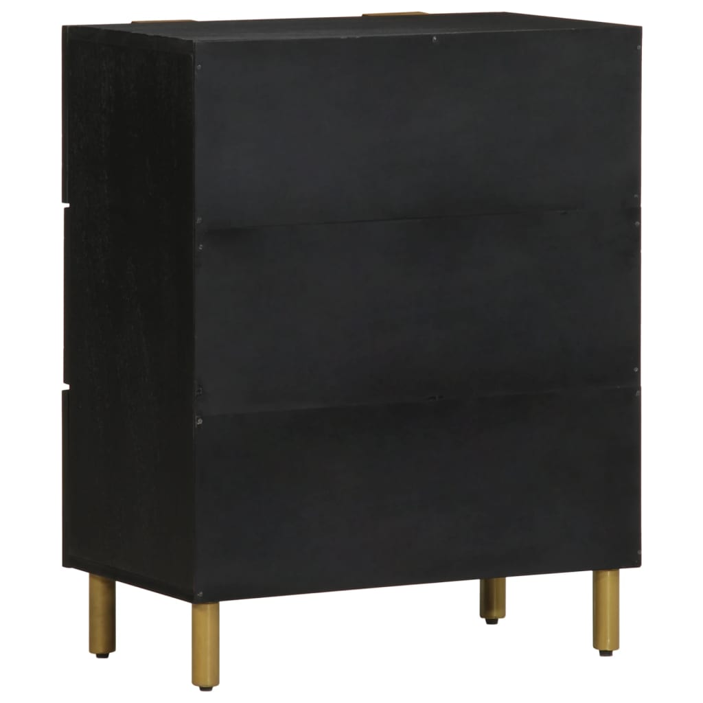 Komoda 2 kom crna 60 x 33 x 75 cm konstruirano drvo
