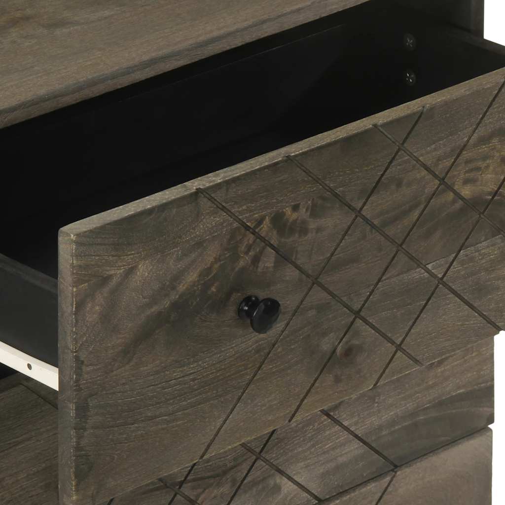 Komoda od 3 komada crna 60x33x75 cm Puno drvo Mango