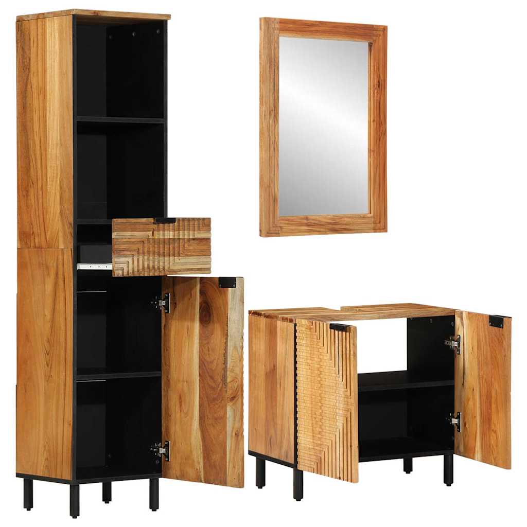 Set ormarića za kupaonicu 3 kom. Prirodna 38 x 33 x 160 cm