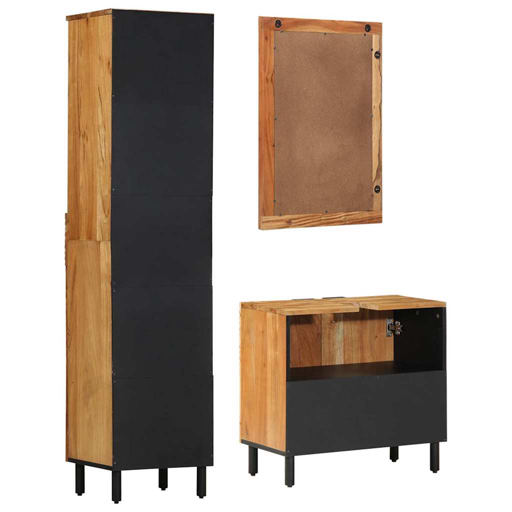 Set ormarića za kupaonicu 3 kom. Prirodna 38 x 33 x 160 cm