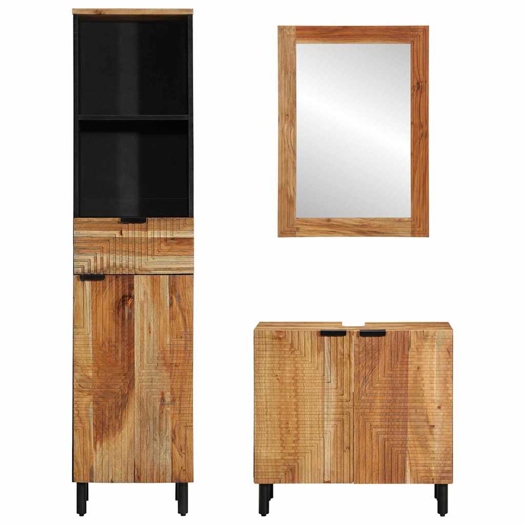 Set ormarića za kupaonicu 3 kom. Prirodna 38 x 33 x 160 cm