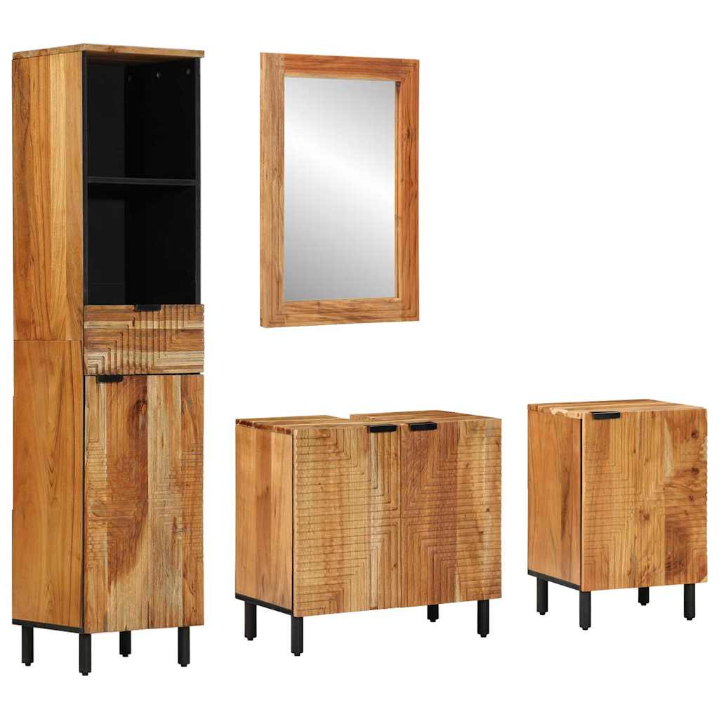 Set ormarića za kupaonicu 4 kom. Prirodna 38 x 33 x 160 cm