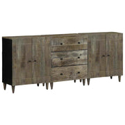 Komoda od 3 komada svijetlo siva 60x33,5x75 cm Puno drvo Mango