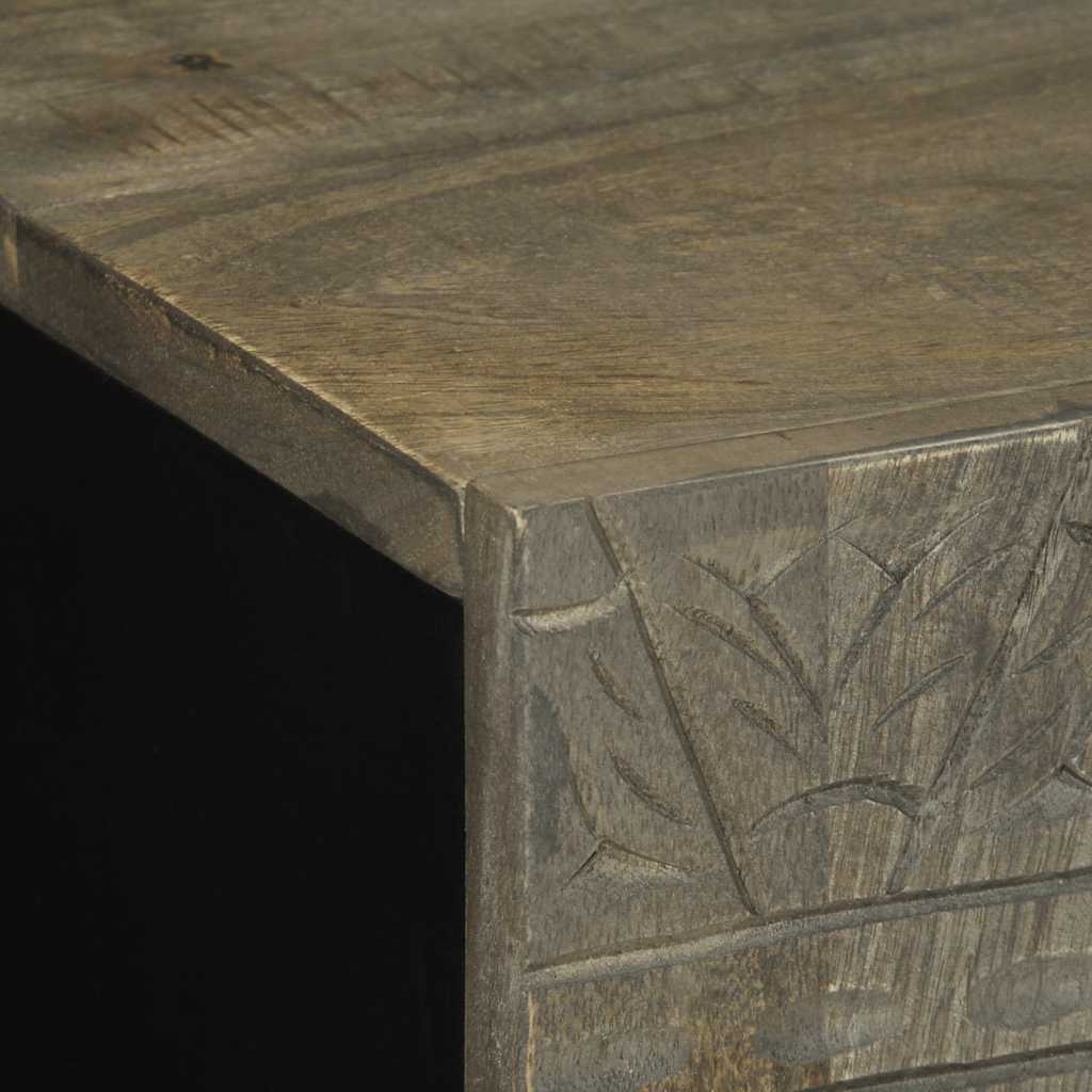 Komoda od 3 komada svijetlo siva 60x33,5x75 cm Puno drvo Mango