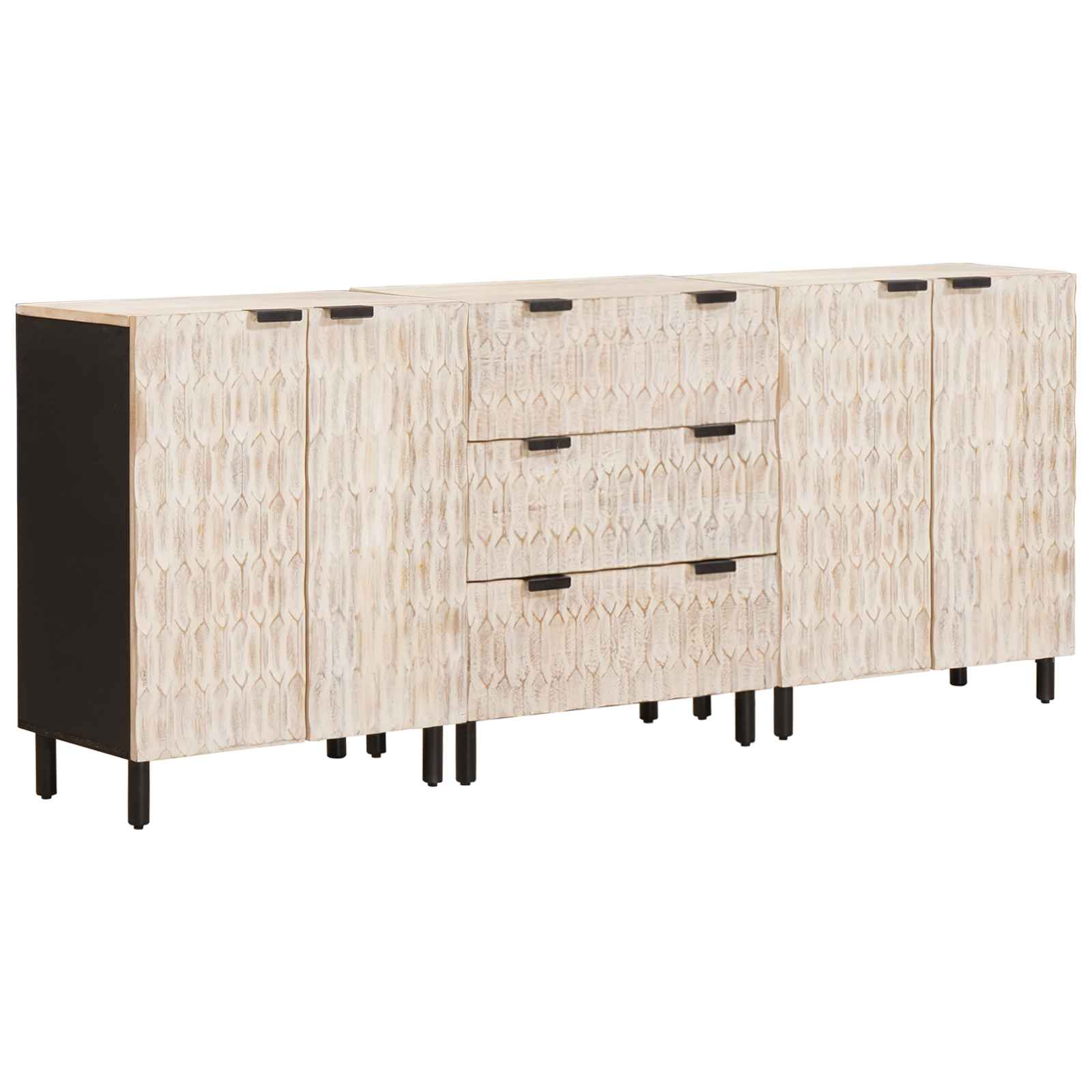 Kreveta 3 pcs Finš bijelog pranja 180 x 33 x 75 cm