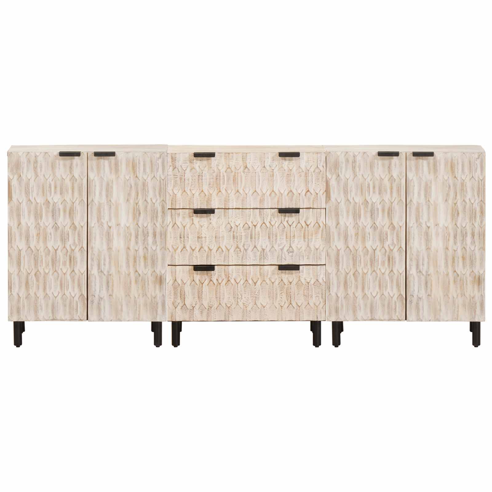 Kreveta 3 pcs Finš bijelog pranja 180 x 33 x 75 cm